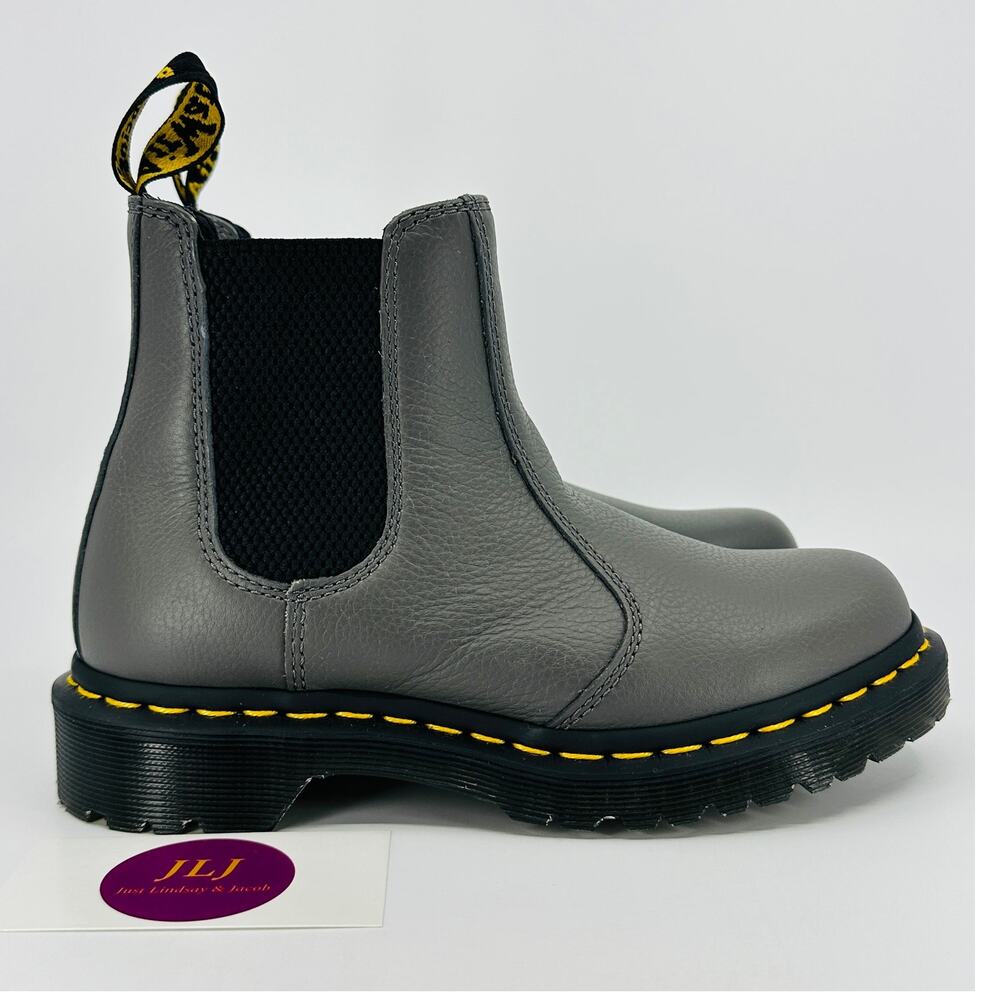 Dr. Martens Women's 2976 Gunmetal Grey Virginia Leather Chelsea Boots Size 5